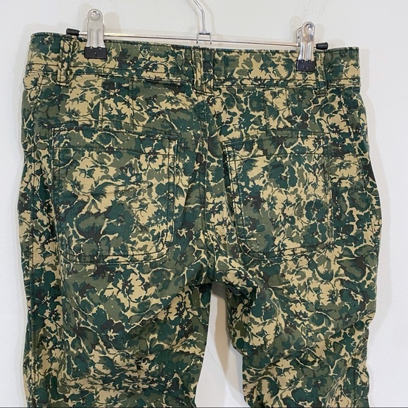 Anthro Hei Hei Sylvan Camo Floral Army Green Cargo Pants Boyfriend Slouch 26 - Picture 3 of 6